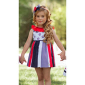 Miranda Girls Red, White and Navy Dress